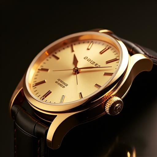 Poliertes 18-karätiges Goldgehäuse einer Helvetic Horloges Uhr